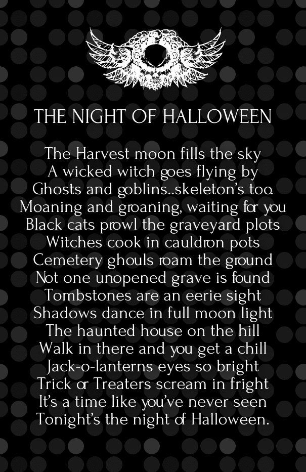 romantic halloween poems