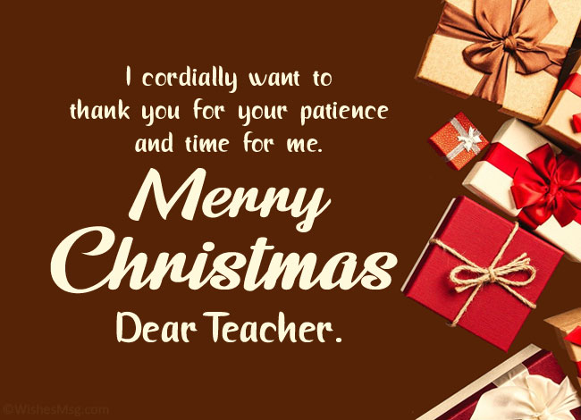 Merry Christmas Dear Teacher Wishes