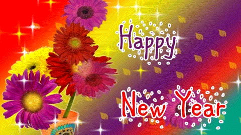 Happy New Year 2020 Flowers Gif Animated Image Wishes