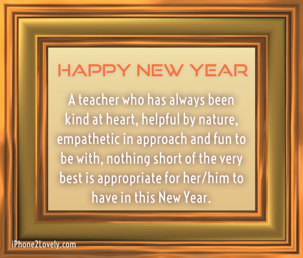 Happy New Year Messages For Teacher