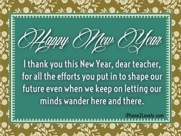 New Year Wishes For Teachers