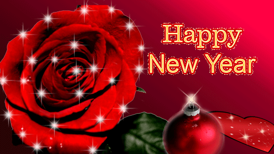 Red Flower Gif New Year 2016 Animation