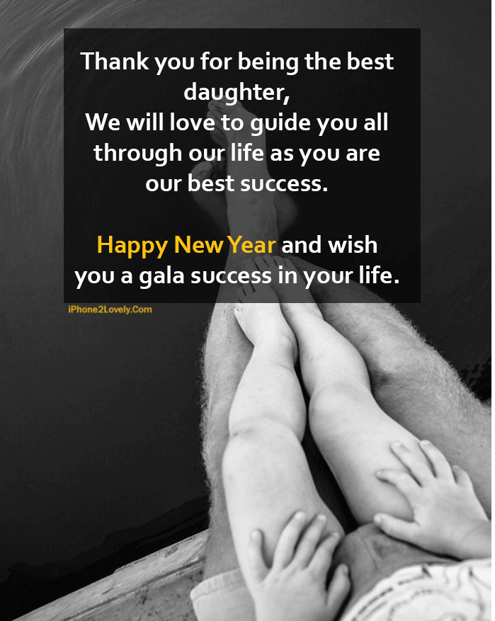 Thanks To Your Daughter New Year 2021Wishes From Parents