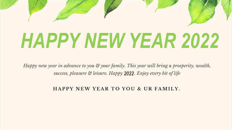 Happy New Year 2022 In Advance To You And Your Family