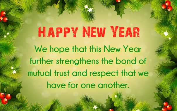 Happy New Year Formal Messages Clients Customers Buisness 