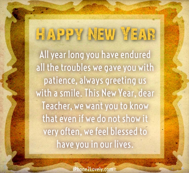 New Year Message For Teacher
