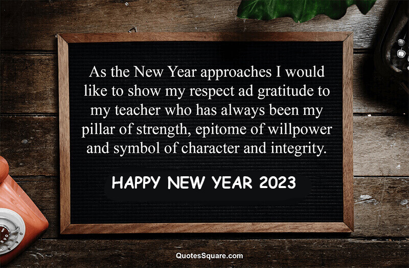 Happy New Year Wishes For Teacher