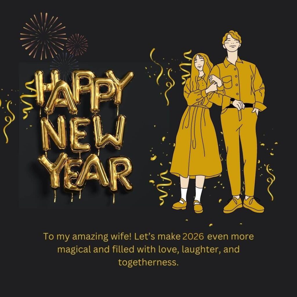 35 Happy New Year 2026 Wishes for Wife with Cute Images