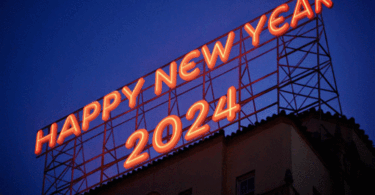 Happy New Year 2024 Gif Animation Neon Lights Blinks