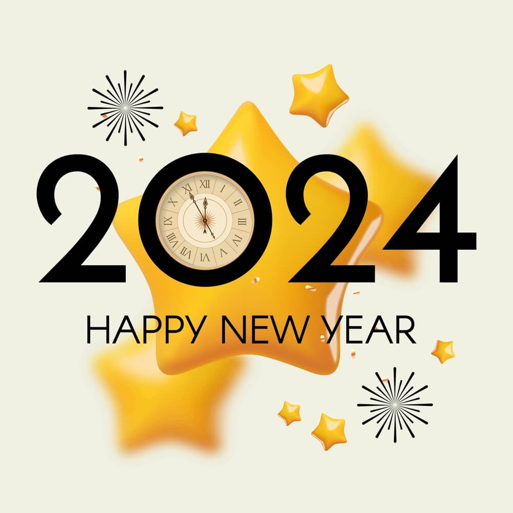New Year's Eve Time Clock 2024