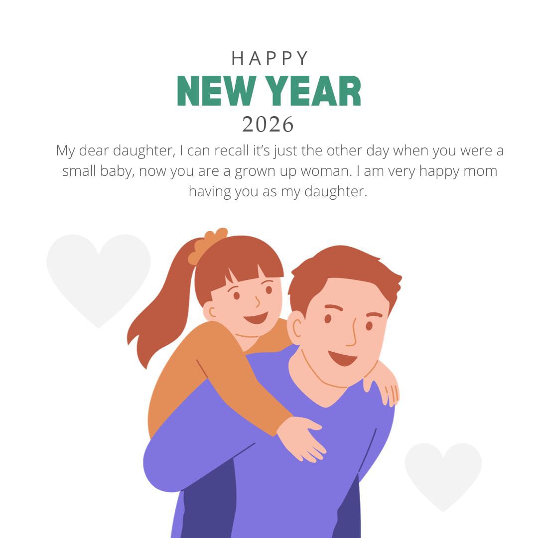 Cute Blessing Happy New Year 2026 Wishes For Daughter From Dad Min