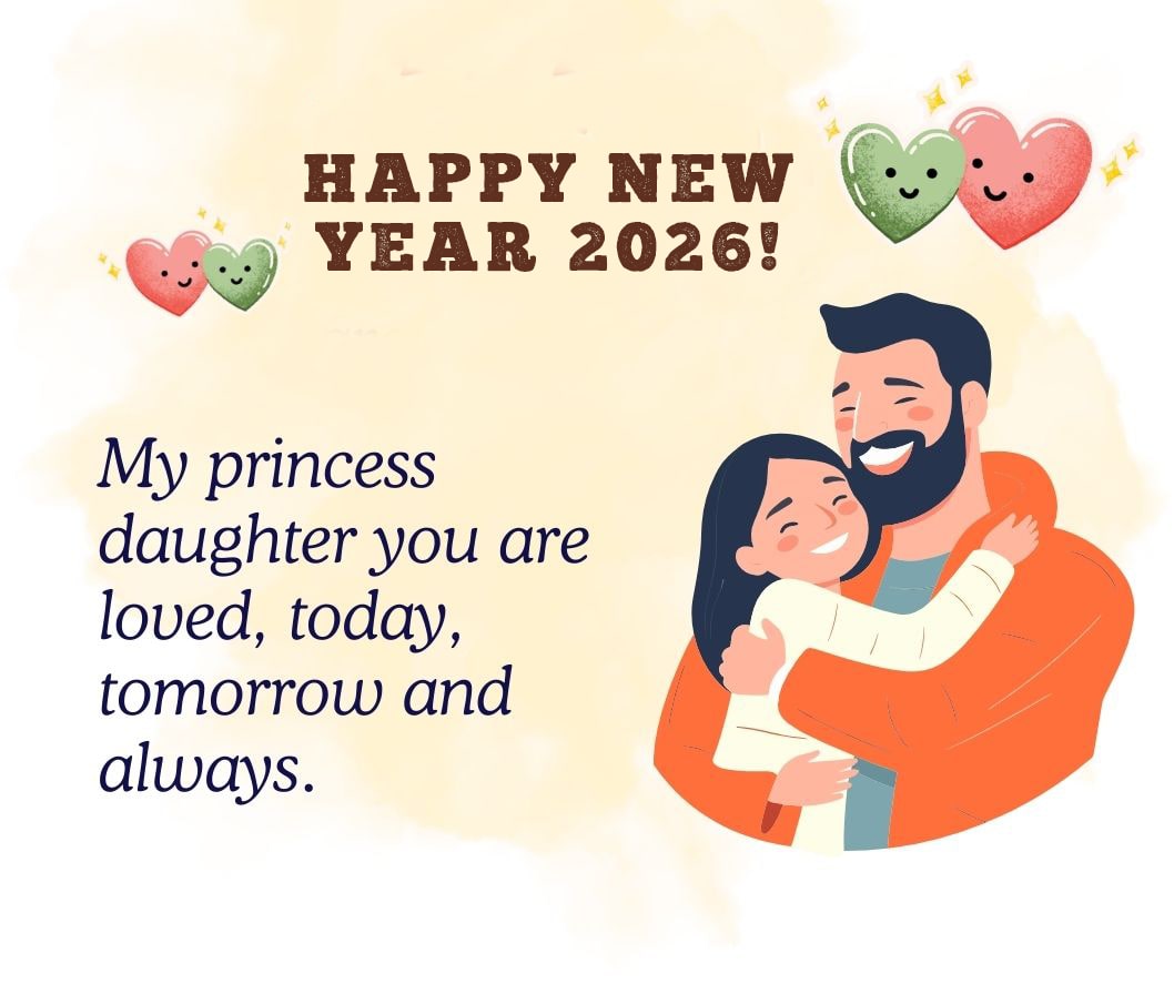 Cute Blessing Happy New Year 2026 Wishes For Daughter From Father Min