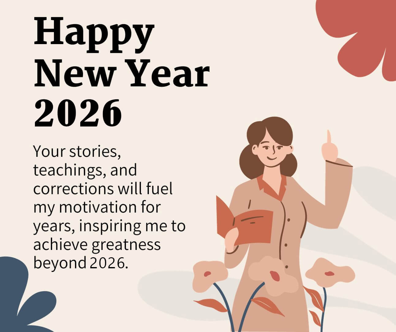 Happy New Year Greetings 2026 For Teacher