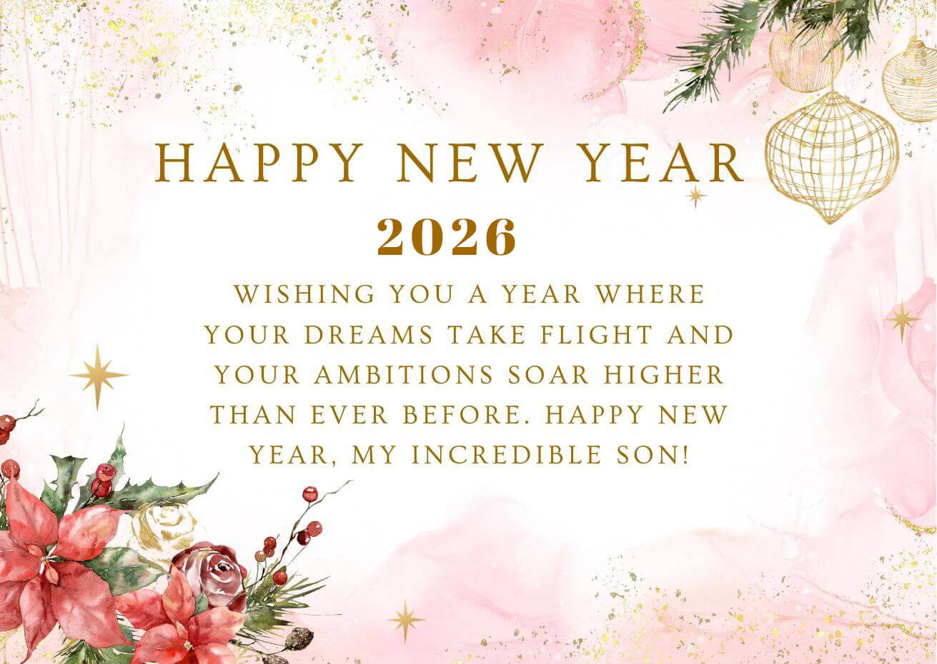 2026 Happy New Year Wishes Dear Son With Image