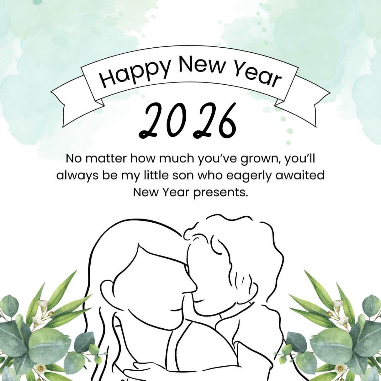 Mom Wishing Happy New Year 2026 Wishes To Son